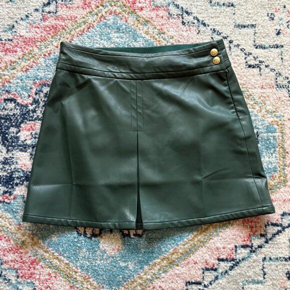 Jcrew Center-pleat mini skirt in faux leather - Picture 3 of 5